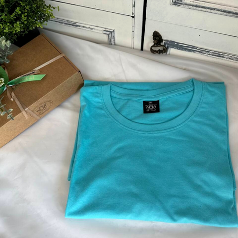 Blue and Green Women T-Shirts with big logo