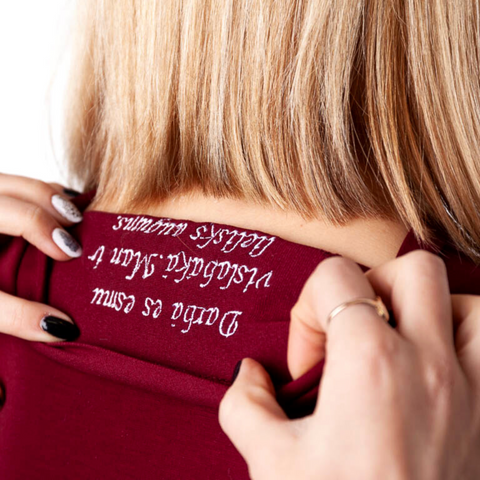Women T shirt with Affirmation embroidery