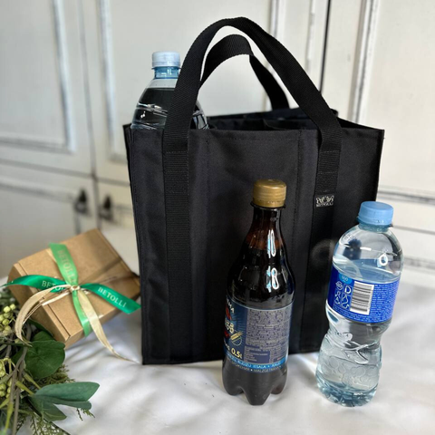 Personalized 6-Bottle Carrier Bag with Embroidered Logo