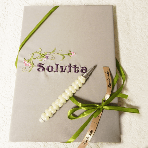 Solvita Leather Notebook With Embroidery