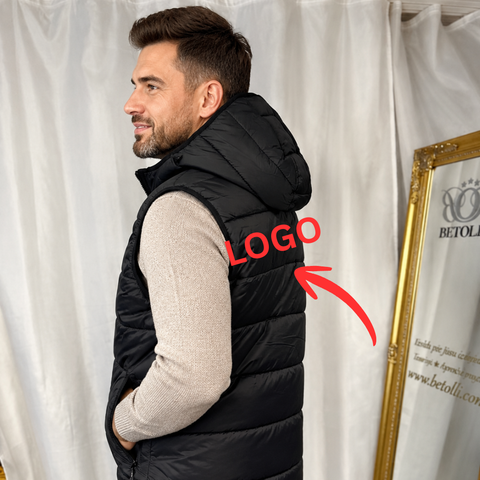 Personalized Hooded Padded Vest with Custom Embroidered Logo