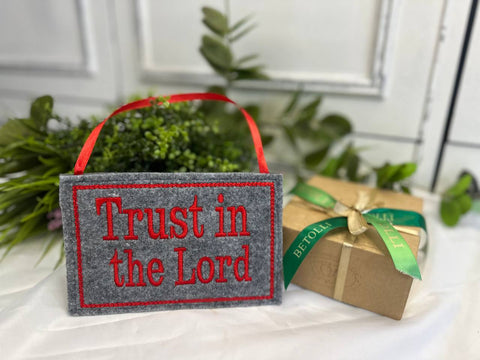 Trust in the Lord – Embroidered Affirmation Wall Hanging