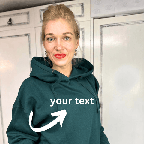 Dark Green Personalized Hoodie with text
