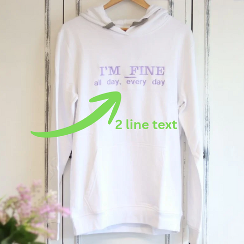 Personalized Hoodie with Custom Two-Line Text Embroidery