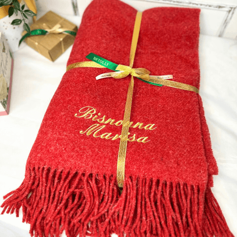 Wool Blanket with TEXT