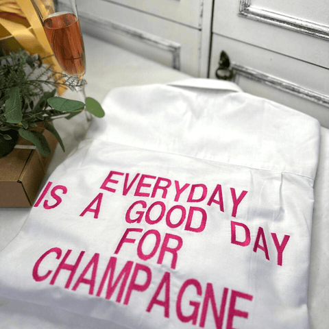 Ikdiena ir laba diena šampanietim Vīriešu krekls Ar izšuvumiem