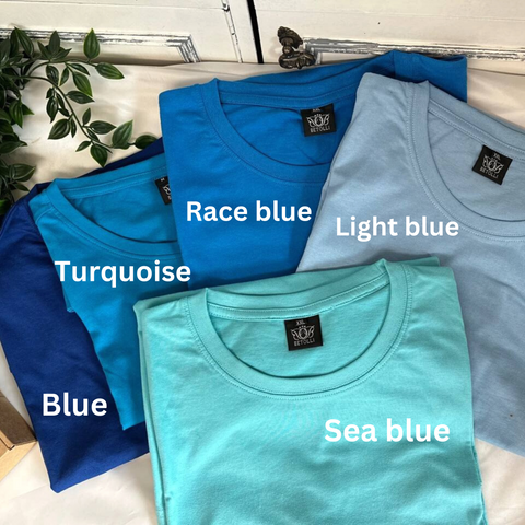 Blue and Green Women T-Shirts with big logo