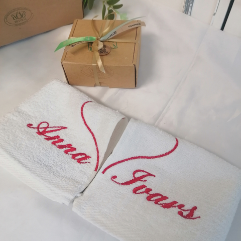 2pcs Wedding Style Mini Cotton Towel Set 30x50cm or 11.81x19.68in