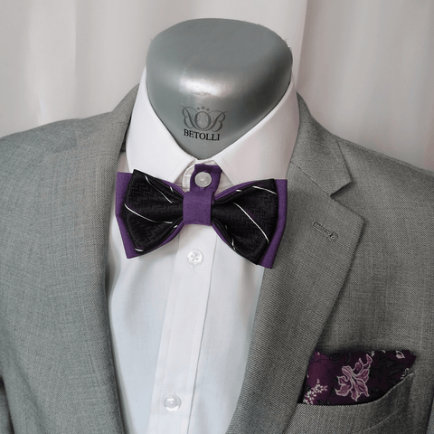 Boysenberry Pocket Square With Embroidery