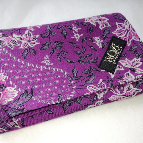 Boysenberry Pocket Square With Embroidery