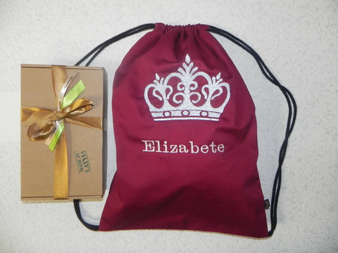 Bag with Crown and Embroidered Name