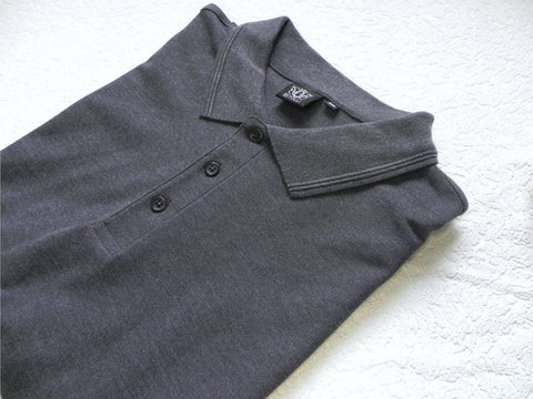 Men’s Cotton Polo Shirt with Text - Grey