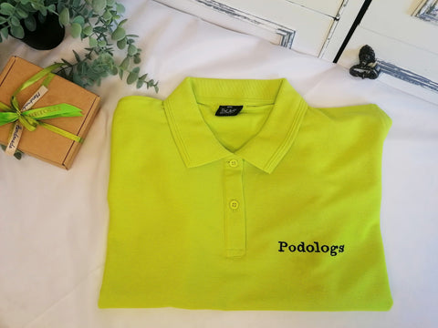 Women’s Cotton Polo Shirt with Text - Green