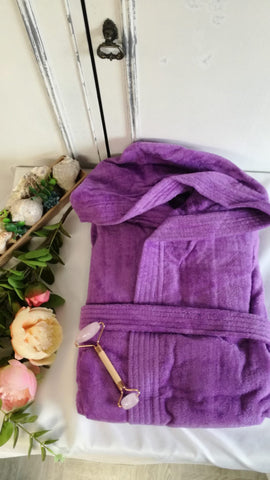 Velour Bathrobe with Embroidered Initials