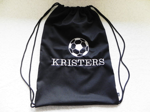 Bag with Embroidered Football and Name