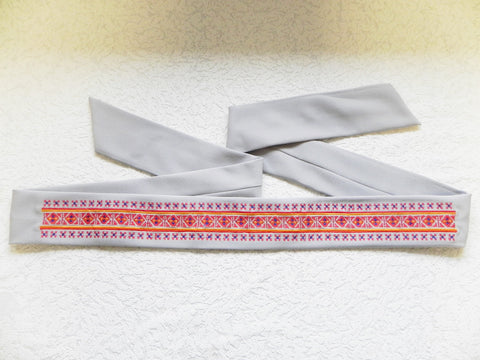 Krustpils Embroidered Folk Style Fabric Belt