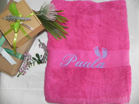 Small Cotton Towel with Baby Text - 50x100cm