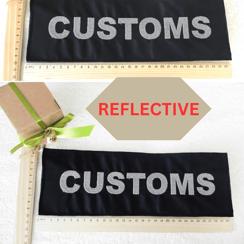 REFLECTIVE 10x30cm or 3.93x11.81in Embroidered Big Text Patch