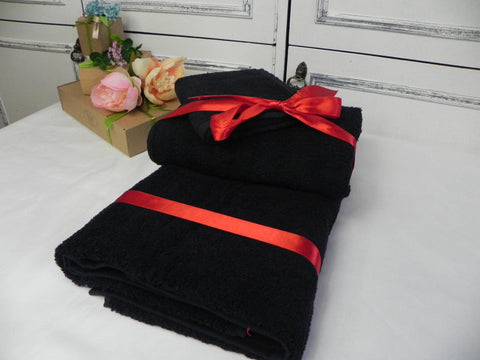 Small Cotton Towel with Two Lines of Text - 50x100cm