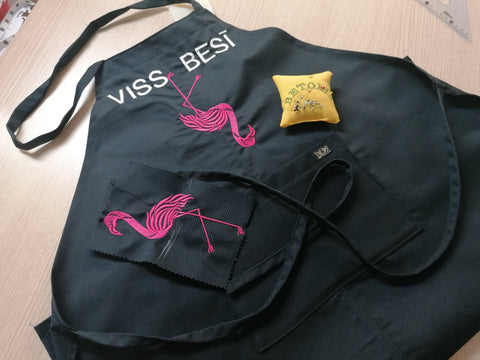 Kitchen Apron with Embroidered Text