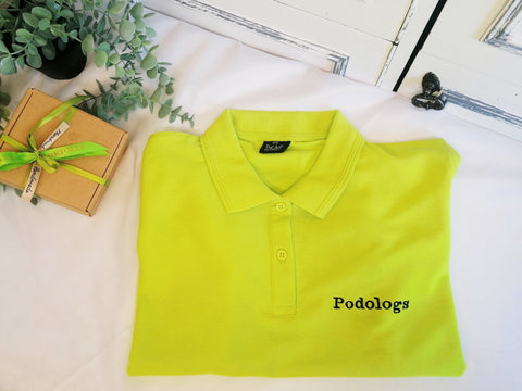 Women’s Cotton Polo Shirt with Text - Green
