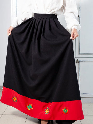 Bārta Long Skirts With Adorable Folk Style Embroidery