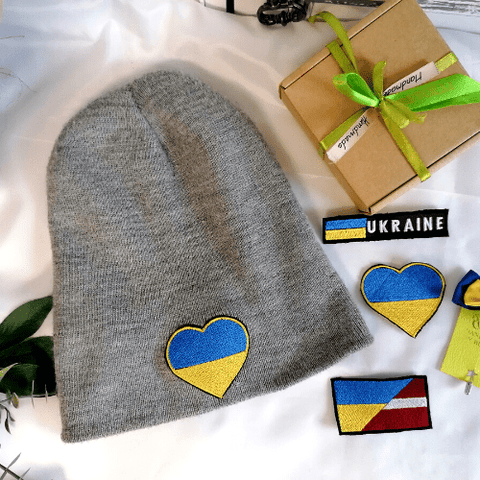 Beanie with Embroidered UA Heart Flag Patch