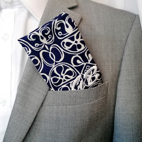 Peacocok Pocket Square With Embroidery