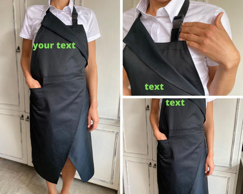 Elegant Apron with Embroidered Text