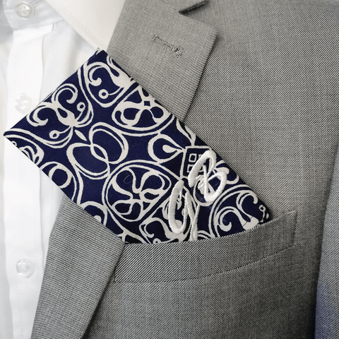 Peacocok Pocket Square With Embroidery