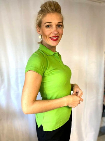 Women’s Cotton Polo Shirt with Logo - Green
