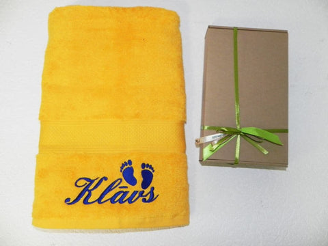 Small Cotton Towel with Baby Text - 50x100cm