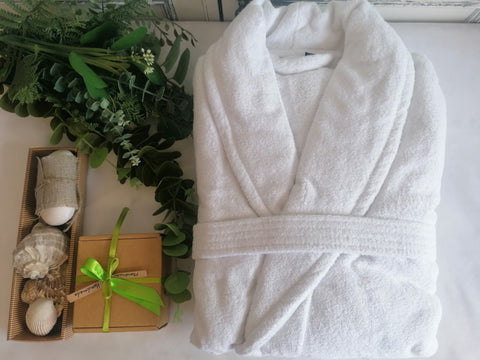 Velour Bathrobe with Embroidered Initials