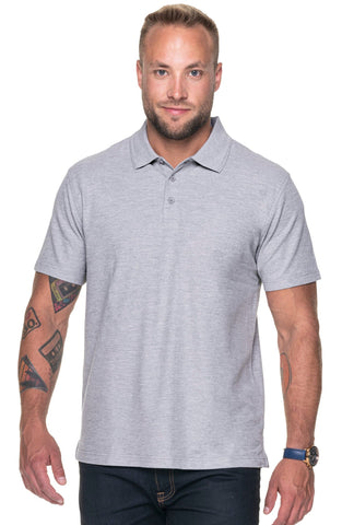 Men’s Cotton Polo Shirt with Logo - Grey