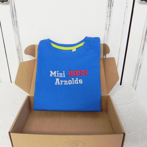 Baby Mini Boss kokvilnas T krekls ar mazuļa vārdu