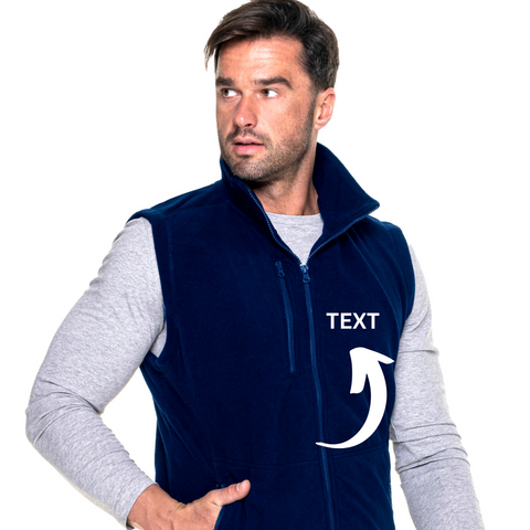 Men’s Fleece VEST with Embroidered Name