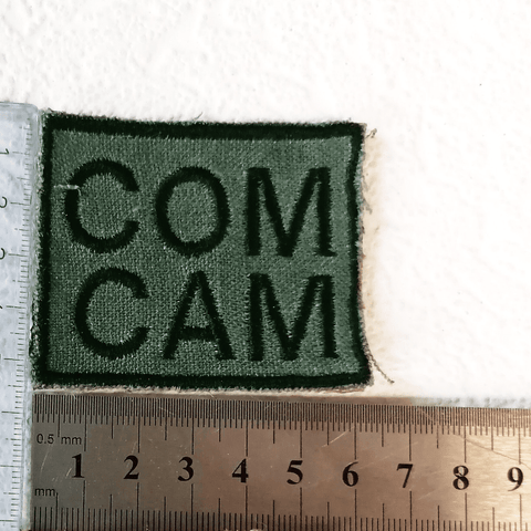 Olive Colour COM CAM Text Patch size 5x6cm or 1,96x2,36in