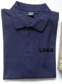 Men’s Cotton Polo Shirt with Logo - Blue