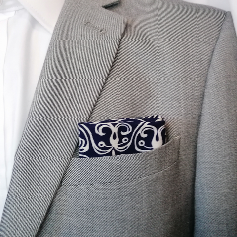 Peacocok Pocket Square With Embroidery