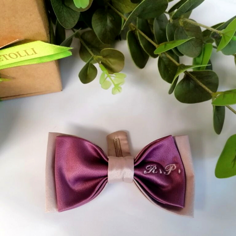 Pink Wedding Personalised Handmade Bow Tie
