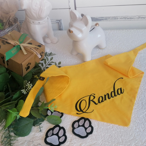 Cotton Pet Bandana with Embroidered Name