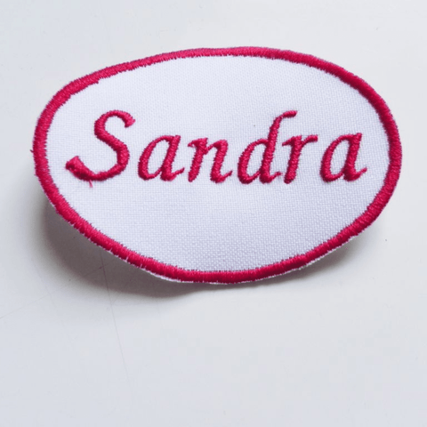 Oval White Patch with Name or Letter 5x7cm or 1.96x2.75