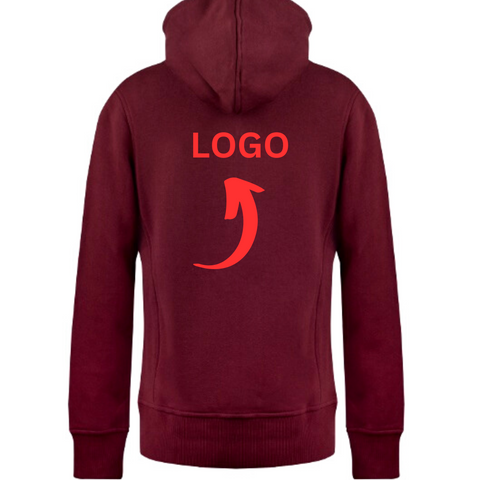 Mens Hoodie Jacket With Metal Zipper and Logo