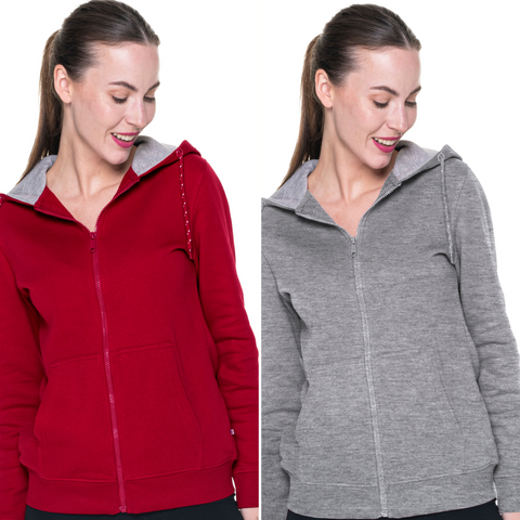 Women's Hoodie Jacket With Zipper and Logo