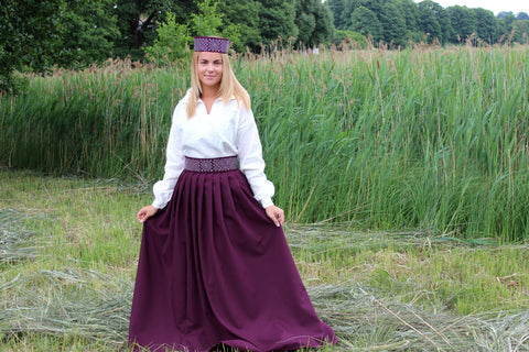 Lielvārde Women Long Skirts With Embroidered Belt