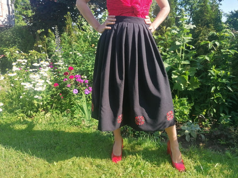 Talsu Saulīte Folk Short Skirts With Embroidery