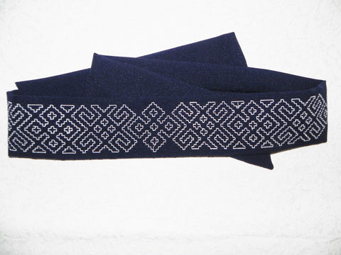 Lielvarde Folk Style Embroidered Fabric Belt