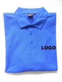 Men’s Cotton Polo Shirt with Logo - Blue